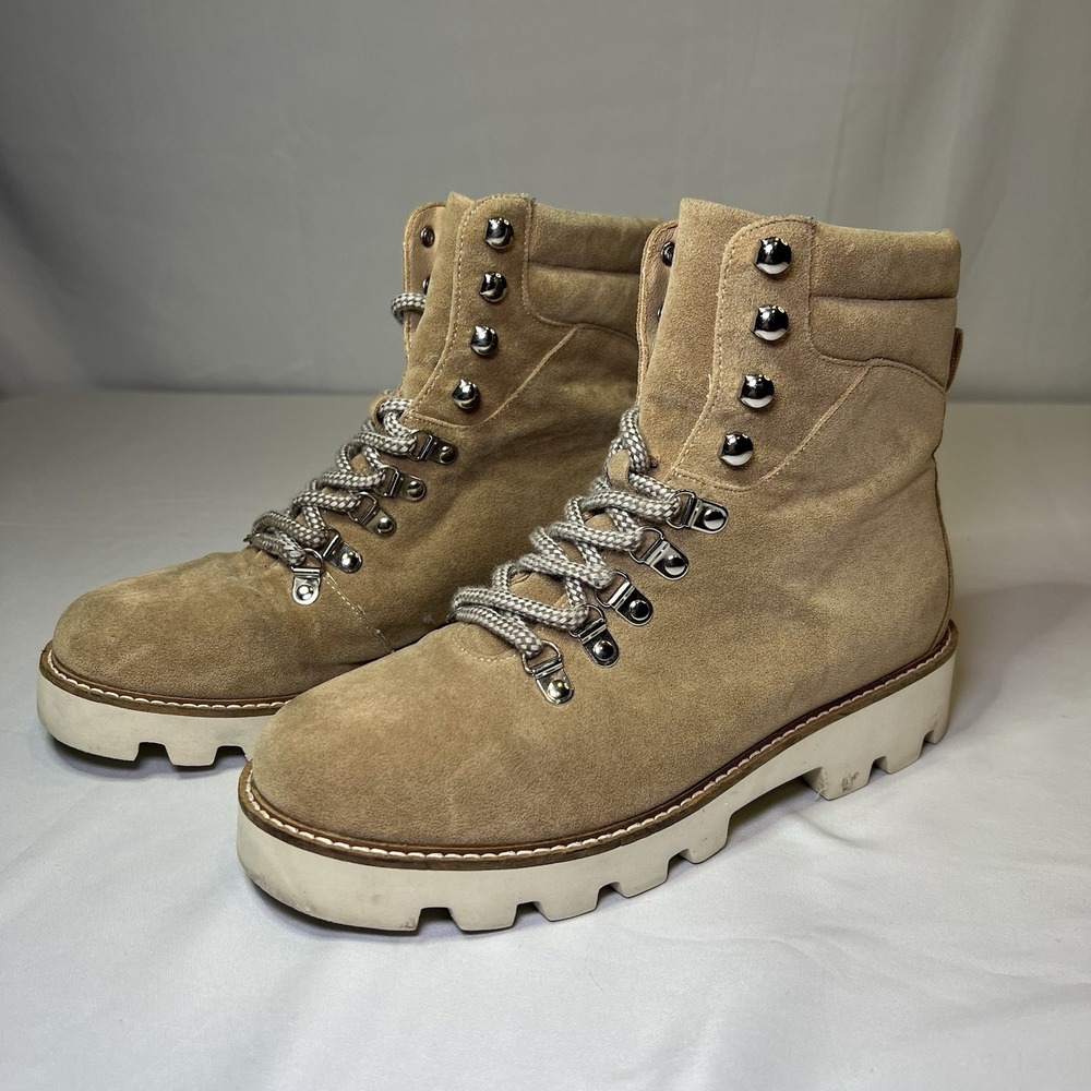 Women's 6.5 Mi.im Tan Suede Lace Up Boots Miim Hiking Doc Style Brown Shoes